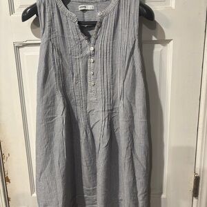 Sonoma Gray Pleated Sleeveless Sundress